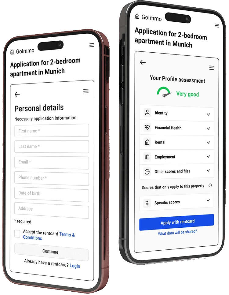 Mockup iphone showing rentcard.app